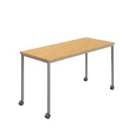 Titan Mobile Rectangular Table  1800 X 600 Silver/Sorano Oak