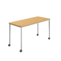 Titan Mobile Rectangular Table  1800 X 600 White/Sorano Oak