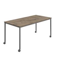 Titan Mobile Rectangular Table  1800 X 800 Anthracite/Grey Nebraska Oak