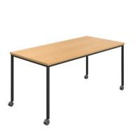 Titan Mobile Rectangular Table  1800 X 800 Black/Ellmau Beech