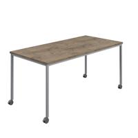 Titan Mobile Rectangular Table  1800 X 800 Silver/Grey Nebraska Oak