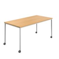 Titan Mobile Rectangular Table  1800 X 800 White/Ellmau Beech