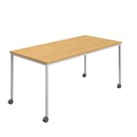 Titan Mobile Rectangular Table  1800 X 800 White/Sorano Oak