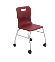 Titan Move 4 Leg Chair with Castors Burgundy