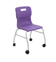 Titan Move 4 Leg Chair with Castors Purple