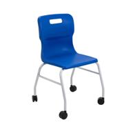 Titan Move 4 Leg Chair With Castors Blue