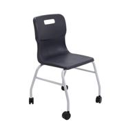 Titan Move 4 Leg Chair With Castors Charcoal