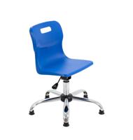 Titan Swivel Junior Chair with Chrome Base and Glides Size 3-4 Blue/Chrome