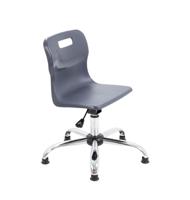 Titan Swivel Junior Chair with Chrome Base and Glides Size 3-4 Charcoal/Chrome
