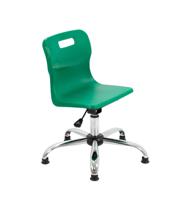 Titan Swivel Junior Chair with Chrome Base and Glides Size 3-4 Green/Chrome