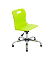 Titan Swivel Junior Chair with Chrome Base and Glides Size 3-4 Lime/Chrome