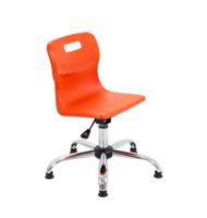 Titan Swivel Junior Chair with Chrome Base and Glides Size 3-4 Orange/Chrome