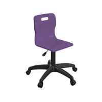 Titan Swivel Junior Chair with Plastic Base and Castors Size 3-4 Purple/Black