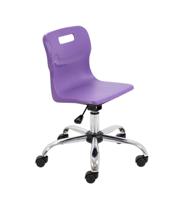 Titan Swivel Junior Chair with Chrome Base and Castors Size 3-4 Purple/Chrome