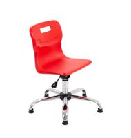 Titan Swivel Junior Chair with Chrome Base and Glides Size 3-4 Red/Chrome