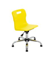 Titan Swivel Junior Chair with Chrome Base and Glides Size 3-4 Yellow/Chrome