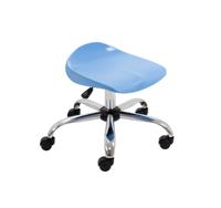 Titan Swivel Junior Stool with Chrome Base and Castors Size 5-6 Sky Blue/Chrome