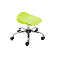 Titan Swivel Junior Stool with Chrome Base and Castors Size 5-6 Lime/Chrome