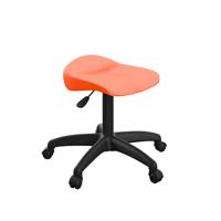 Titan Swivel Junior Stool with Plastic Base and Castors Size 5-6 Orange/Black