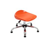 Titan Swivel Junior Stool with Chrome Base and Glides Size 5-6 Orange/Chrome