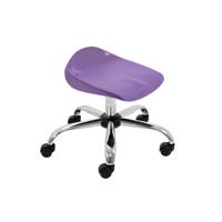 Titan Swivel Junior Stool with Chrome Base and Castors Size 5-6 Purple/Chrome