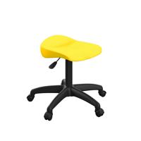 Titan Swivel Junior Stool with Plastic Base and Castors Size 5-6 Yellow/Black