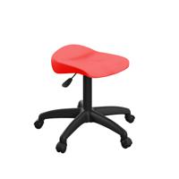 Titan Swivel Junior Stool with Plastic Base and Castors Size 5-6 Red/Black