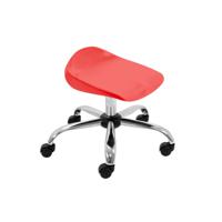 Titan Swivel Junior Stool with Chrome Base and Castors Size 5-6 Red/Chrome