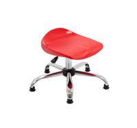 Titan Swivel Junior Stool with Chrome Base and Glides Size 5-6 Red/Chrome