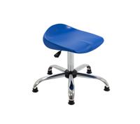 Titan Swivel Senior Stool with Chrome Base and Glides Size 5-6 Blue/Chrome