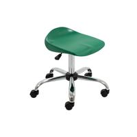 Titan Swivel Senior Stool with Chrome Base and Castors Size 5-6 Green/Chrome