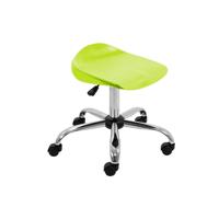 Titan Swivel Senior Stool with Chrome Base and Castors Size 5-6 Lime/Chrome