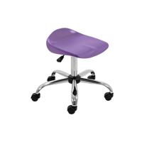 Titan Swivel Senior Stool with Chrome Base and Castors Size 5-6 Purple/Chrome