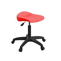 Titan Swivel Senior Stool with Plastic Base and Castors Size 5-6 Red/Black