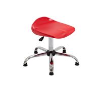 Titan Swivel Senior Stool with Chrome Base and Glides Size 5-6 Red/Chrome