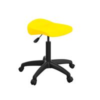 Titan Swivel Senior Stool with Plastic Base and Castors Size 5-6 Yellow/Black