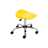 Titan Swivel Senior Stool with Chrome Base and Castors Size 5-6 Yellow/Chrome