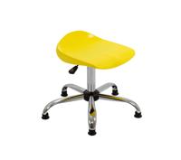Titan Swivel Senior Stool with Chrome Base and Glides Size 5-6 Yellow/Chrome