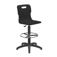 Titan Swivel Senior Chair with Chrome Base, Castors and D-Kit Size 5-6 Fixed D-Kit Black/Chrome