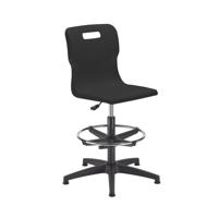 Titan Swivel Senior Chair with Chrome Base, Castors and D-Kit Size 5-6 Adjustable D-Kit Black/Chrome