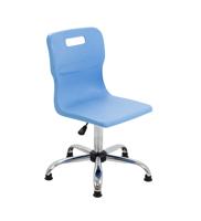Titan Swivel Senior Chair with Chrome Base and Glides Size 5-6 Sky Blue/Chrome
