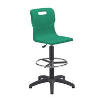 Titan Swivel Senior Chair with Chrome Base, Castors and D-Kit Size 5-6 Fixed D-Kit Green/Chrome