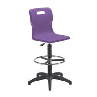 Titan Swivel Senior Chair with Plastic Base, Castors and D-Kit Size 5-6 Fixed D-Kit Purple/Black