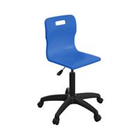 Titan Swivel Senior Chair with Plastic Base and Castors Size 5-6 Blue/Black