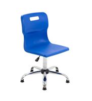 Titan Swivel Senior Chair with Chrome Base and Glides Size 5-6 Blue/Chrome