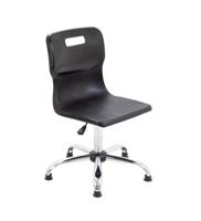 Titan Swivel Senior Chair with Chrome Base and Glides Size 5-6 Black/Chrome