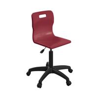 Titan Swivel Senior Chair with Plastic Base and Castors Size 5-6 Burgundy/Black