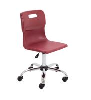 Titan Swivel Senior Chair with Chrome Base and Castors Size 5-6 Burgundy/Chrome