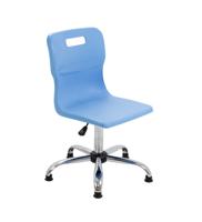 Titan Swivel Senior Chair with Chrome Base and Glides Size 5-6 Sky Blue/Chrome