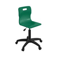 Titan Swivel Senior Chair with Plastic Base and Castors Size 5-6 Green/Black